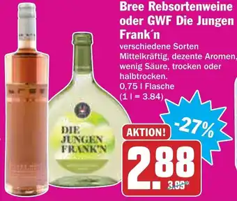 AEZ Bree Rebsortenweine oder GWF Die Jungen Frank'n Angebot