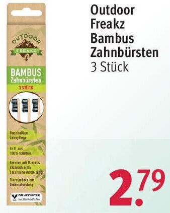 Rossmann Outdoor Freakz Bambus Zahnbürsten 3 Stück Angebot