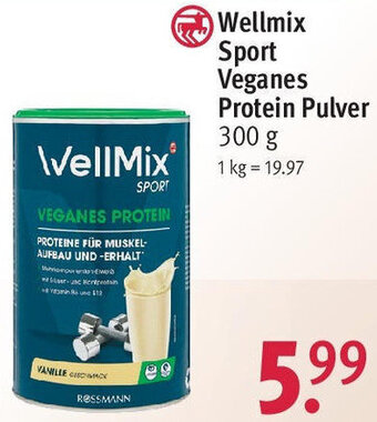 Rossmann Wellmix Sport Veganes Protein Pulver 300 g Angebot