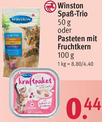 Rossmann Winston Spaß-Trio oder Pasteten mit Fruchtkern 100 g Angebot