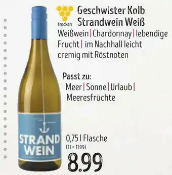 Edeka Struve Geschwister Kolb Strandwein Weiß Angebot