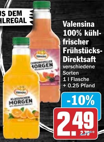 Hit Valensina 100% kühlfrischer Frühstücks Direktsaft 1 L Flasche Angebot