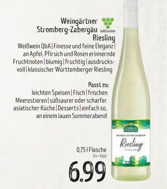 Edeka Struve Weingärtner Stromberg-zabergäu Riesling Angebot