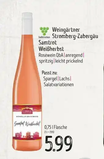 Edeka Struve Weingärtner Stromberg-zabergäu Samtrot Weißherbst Angebot