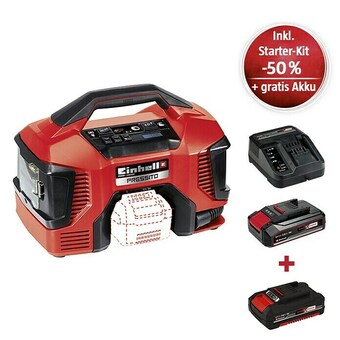 Bauhaus Einhell power x-change 18v maschinenpaket (hybrid-kompressor pressito + starter-kit (-50%) + 2ah akku gratis) Angebot