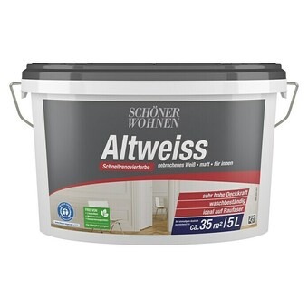 Bauhaus Schöner wohnen-farbe wandfarbe altweiß (weiß, 5 l, matt) Angebot