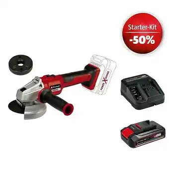 Bauhaus Einhell power x-change 18v maschinenpaket (akku-winkelschleifer axxio 18/125 q + starter-kit (-50%) + 2ah akku gratis) Angebot