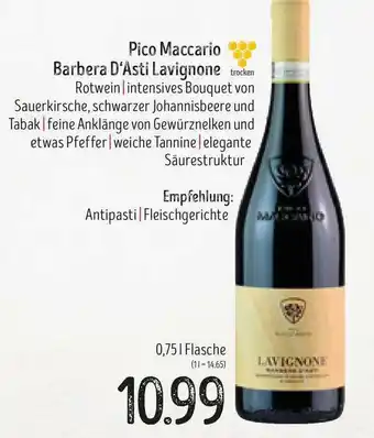 Edeka Struve Pico Maccario Barbera D'asti Lavignone Angebot