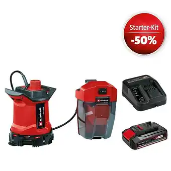 Bauhaus Einhell power x-change 18v maschinenpaket (akku-schmutzwasserpumpe ge-dp 18/25 li-solo + starter-kit (-50%) + 2ah akku gratis Angebot