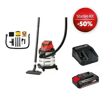 Bauhaus Einhell power x-change 18v maschinenpaket (akku-nass-trockensauger tc-vc 18/20 li-solo + starter-kit (-50%) + 2ah akku gratis Angebot