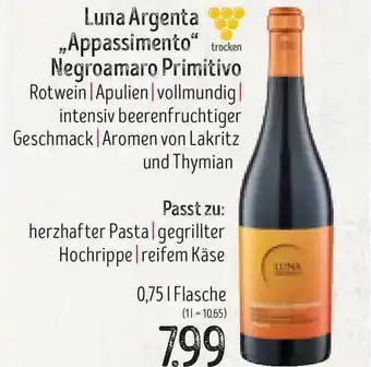 Edeka Struve Luna Argenta „appassimento” Negroamaro Primitivo Angebot