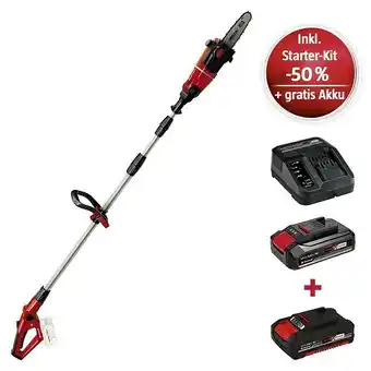 Bauhaus Einhell power x-change 18v maschinenpaket (akku-hochentaster ge-lc 18 li t-solo + starter-kit (-50%) + 2ah akku gratis) Angebot