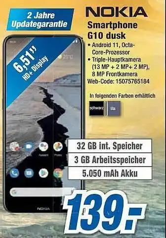 Expert Nokia Smartphone G10 Dusk Angebot