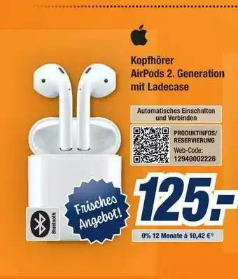 Expert Bening Apple Kopfhörer Airpods 2. Generation Mit Ladecase Angebot