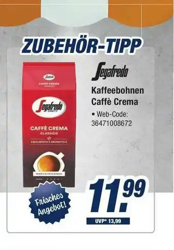 Expert Bening Segafredo Kaffeebohnen Caffè Crema Angebot