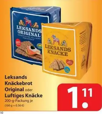 Famila Nord West Leksands Knäckebrot Original Oder Luftiges Knäcke Angebot