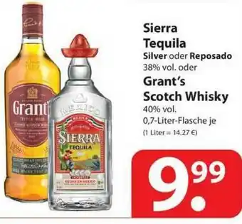 Famila Nord West Sierra Tequila Silver Oder Reposado Oder Grant's Scotch Whisky Angebot