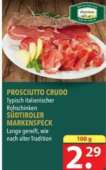 Famila Nord West Prosciutto Crudo Oder Südtiroler Markenspeck Angebot