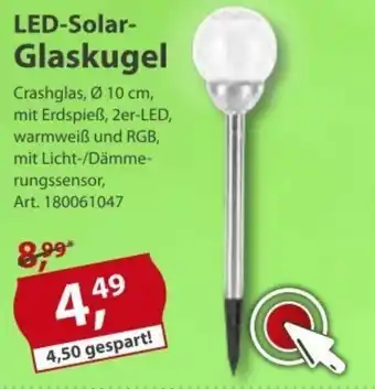 Sonderpreis Baumarkt LED Solar Glaskugel Angebot