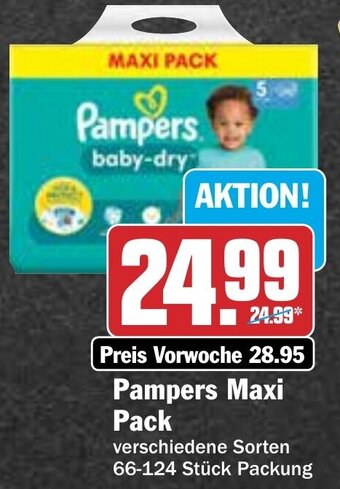 Hit Pampers Maxi Pack 66-124 Stück Packung Angebot