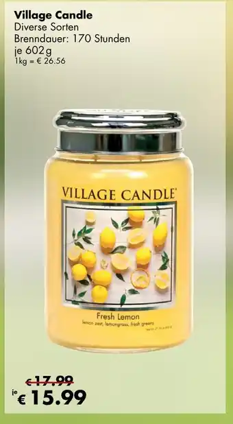 Travel Free Village Candle 602g Angebot