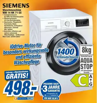 expert Techno Land Siemens Waschmaschine WM 14 NK 71 EX Angebot