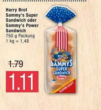 Marktkauf Harry Brot Sammy's Super Sandwich oder Sammy's Power Sandwich Angebot