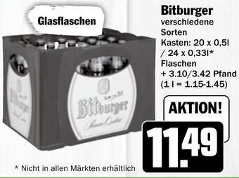 Hit Bitburger 20x0,5 L/24x0,33 L Flaschen Angebot