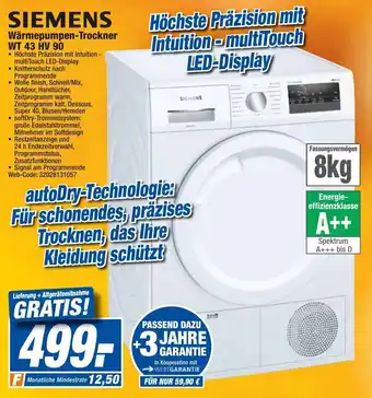 expert Techno Land Siemens Wärmepumpentrockner WT43HV90 Angebot