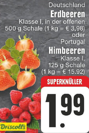 Edeka Deutschland Erdbeeren 500 g oder Himbeeren 125 g Schale Angebot