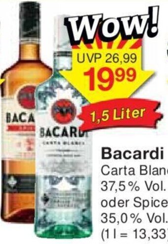 Jawoll Bacardi Carta Blanca 1,5 Liter Angebot