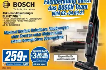 expert Techno Land Bosch Akku Handstaubsauger BLH 87 P0W 1 Angebot