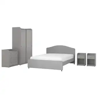IKEA Hauga schlafzimmermöbel 5er-set, vissle grau, 140x200 cm Angebot