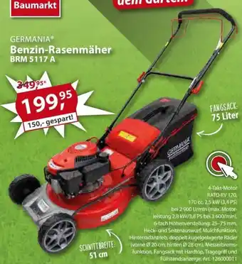 Sonderpreis Baumarkt Germania Benzin Rasenmäher Angebot