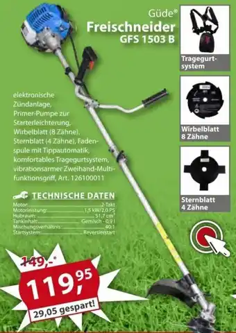 Sonderpreis Baumarkt Güde Freischneider GFS 1503 B Angebot