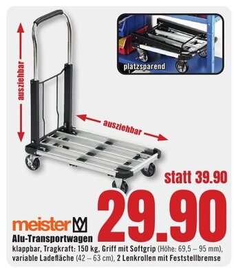 B1 Discount Baumarkt meister Alu-Transportwagen Angebot