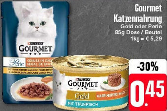 Edeka Gourmet Katzennahrung 85 g Dose/Beutel Angebot