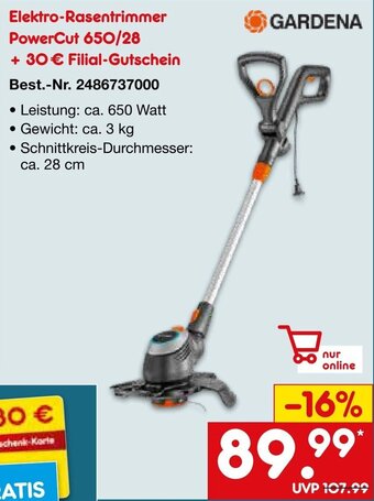 Netto Marken-Discount GARDENA Elektro-Rasentrimmer PowerCut 650/28 Angebot