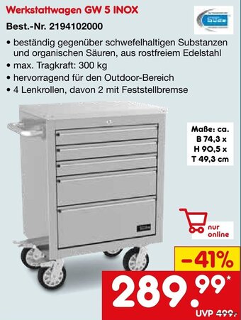 Netto Marken-Discount Güde Werkstattwagen GW 5 INOX Angebot