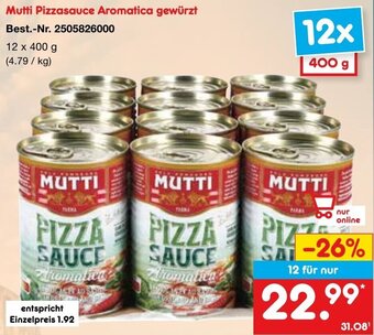 Netto Marken-Discount Mutti Pizzasauce Aromatica gewürzt 12x400 g Angebot