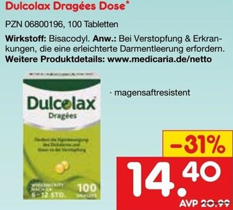 Netto Marken-Discount Dulcolax Dragées Dose Angebot