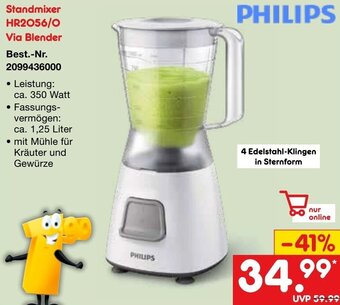 Netto Marken-Discount PHILIPS Standmixer HR2056/0 Via Blender Angebot