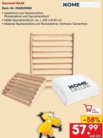 Netto Marken-Discount HOME DELUXE Saunaset RAJA Angebot