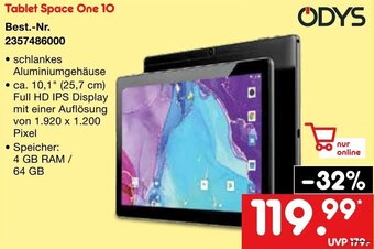 Netto Marken-Discount ODYS Tablet Space One 10 Angebot