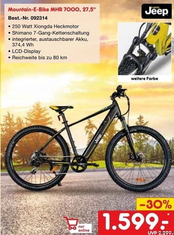 Netto Marken-Discount Jeep Mountain-E-Bike MHR 7000, 27,5" Angebot