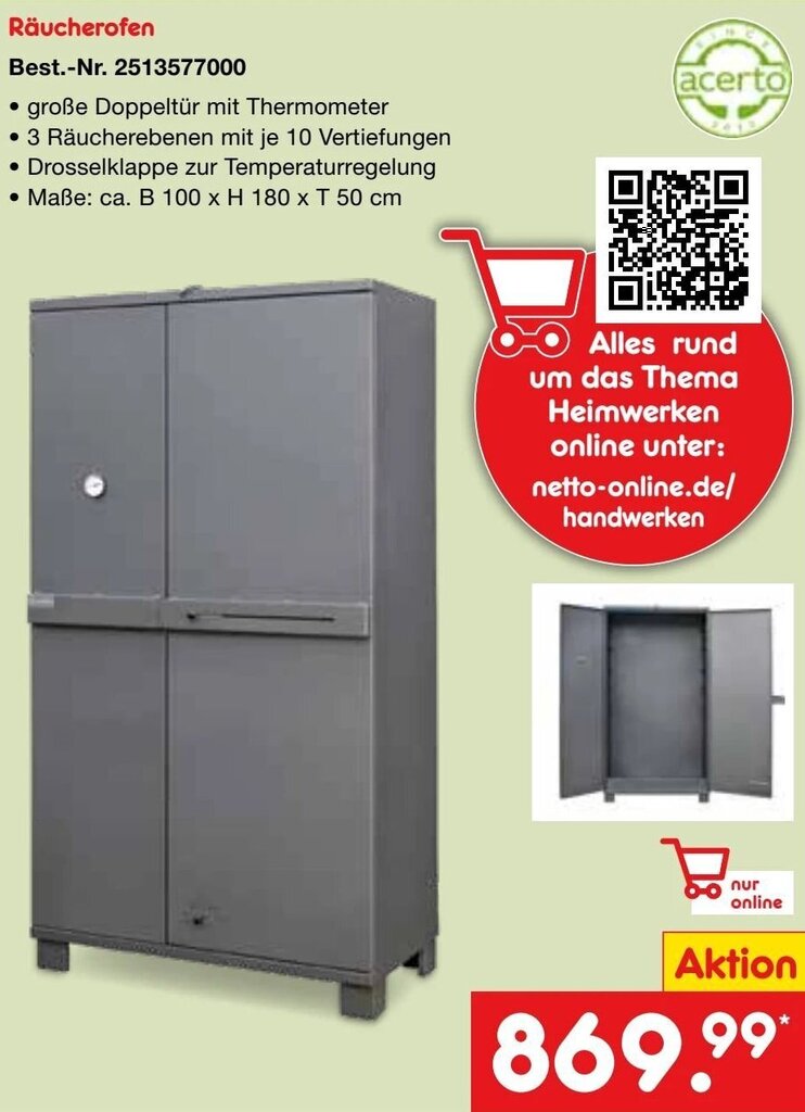 acerto Räucherofen Angebot bei Netto Marken-Discount