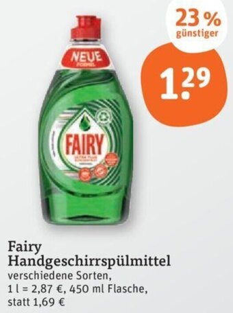 tegut Fairy Handgeschirrspülmittel 450 ml Flasche Angebot