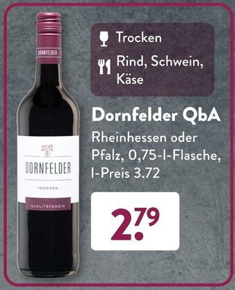 Aldi Süd Dornfelder QbA 0,75 L Flasche Angebot