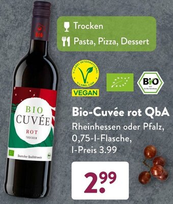 Aldi Süd Bio-Cuvée rot QbA 0,75 L Flasche Angebot