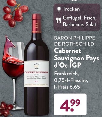 Aldi Süd BARON PHILIPPE DE ROTHSCHILD Cabernet Sauvignon Pays d'Oc iGP 0,75 L Flasche Angebot